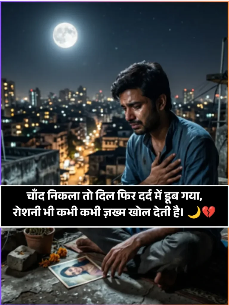 Moon Shayari in Hindi Text